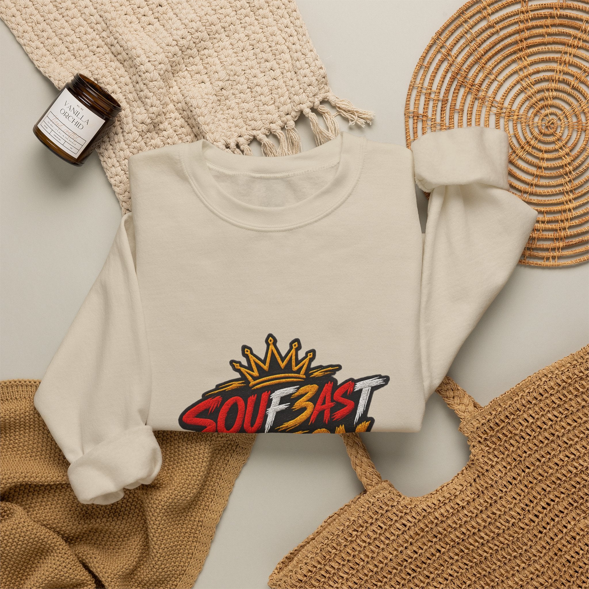 Crewneck Sweatshirt — 'Southeast Nation' Bold Graphic Crown Design
